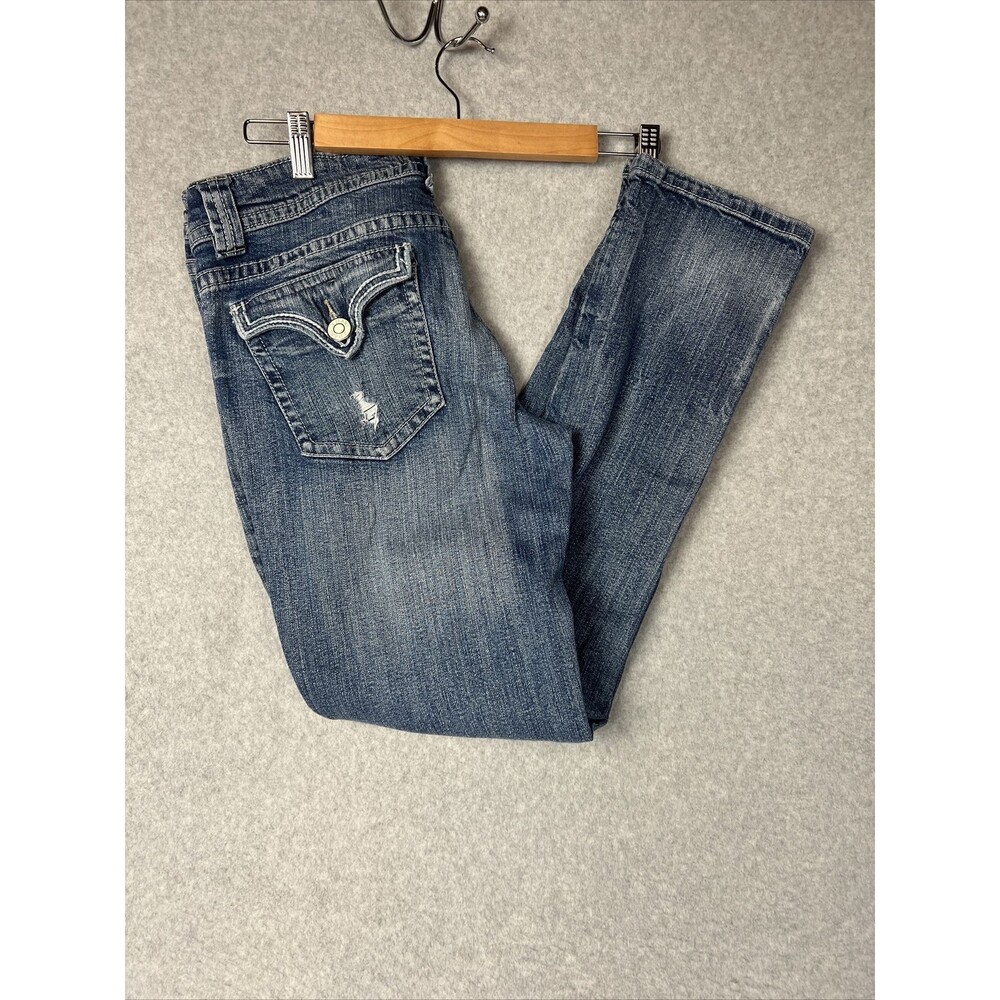 Vigoss Jeans The Dallas Skinny Women’s 11 /32 denim Flap Pockets Distressed
